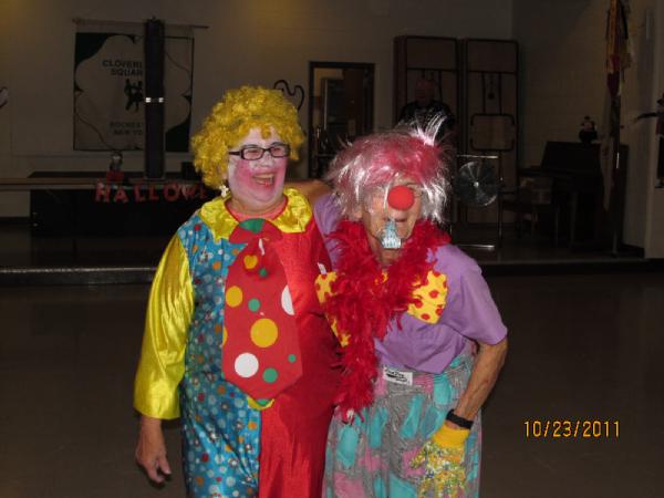 Karen and Pat, clowning around